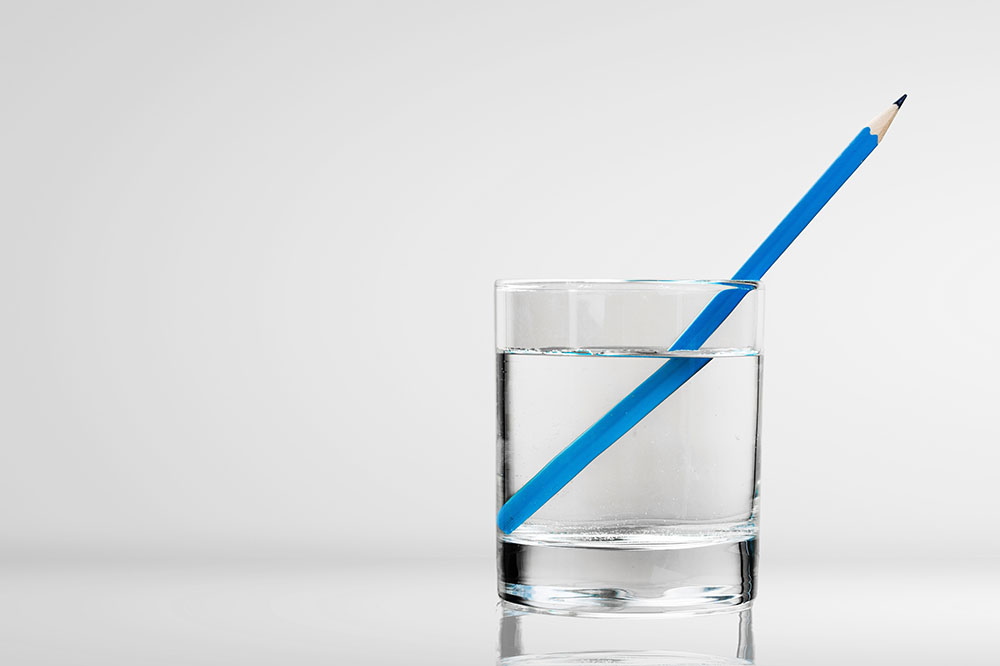 glass water pencil