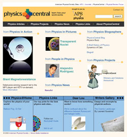 PhysicsCentral website before