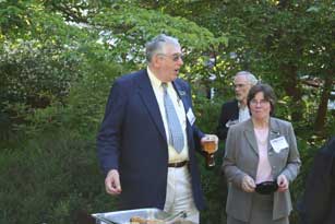 Refreshments were served in the garden with APS Journal Editors (Basbas).