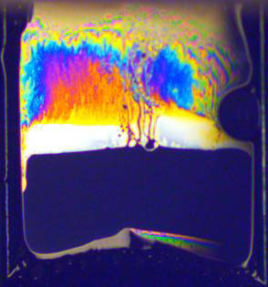 A magnetic soap film draining upwards. Photo courtesy of the MEC Lab.