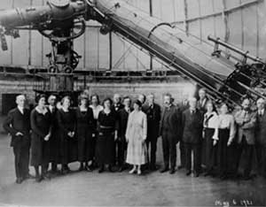 Photograph was taken in 1921 when Albert Einstein visited the Yerkes Observatory at the University of Chicago, Williams Bay, Wisconsin.