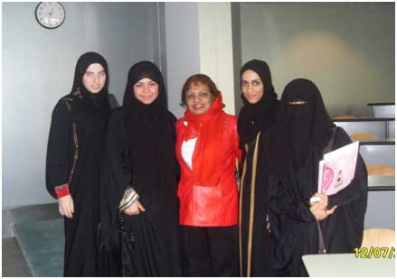 Meeting with female physics students at United Arab Emirates University