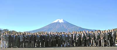 Workshop group photograph with Mt. Fuji in the background